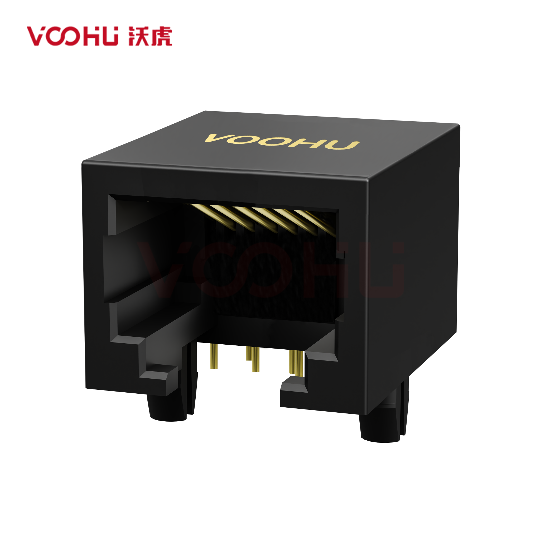 SYT53211166IWA1DB1006 1*1 6P6C 90&deg; Tab Down  NO LED  RJ11