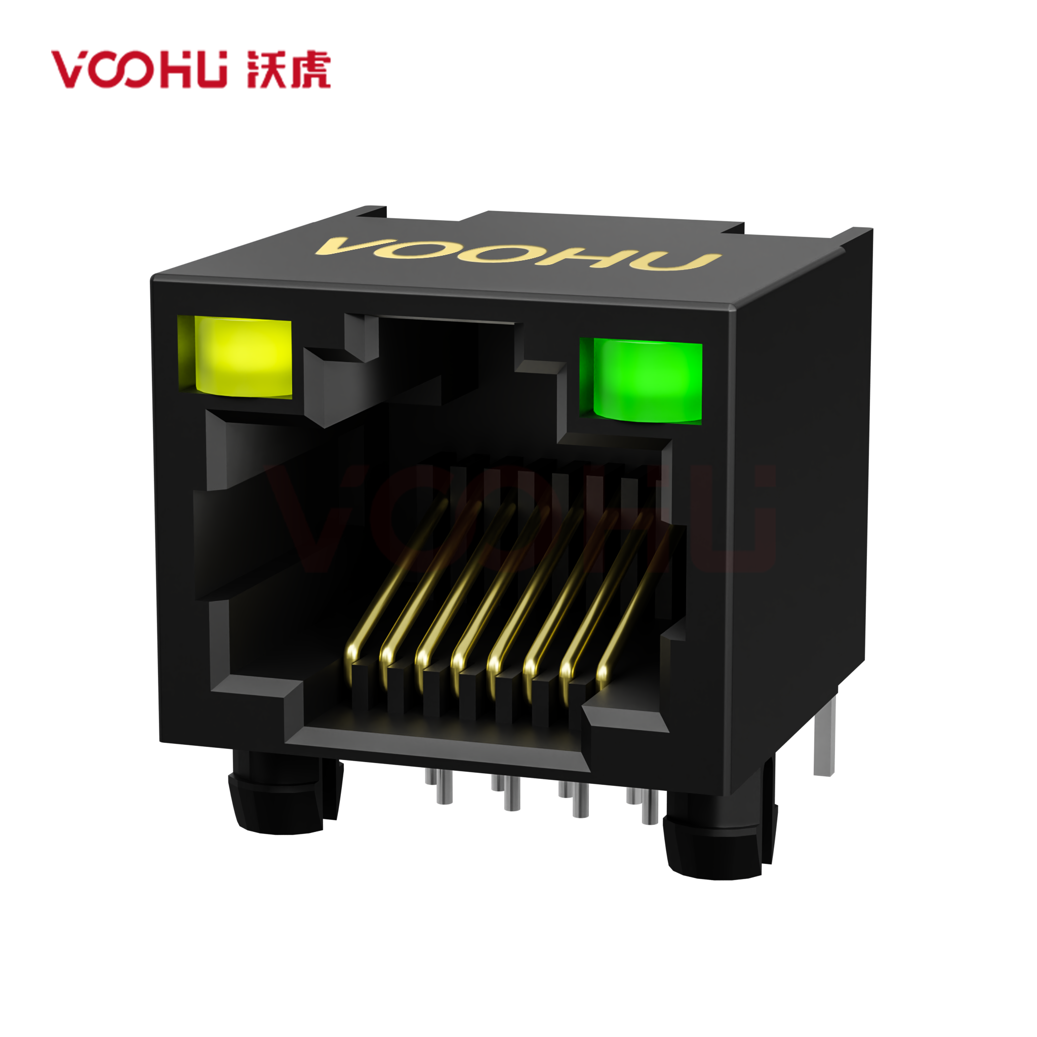 SYT561188JB1A1DY128  90° side insertion 1*1 Tab UP LED Y/G all plastic DIP RJ45