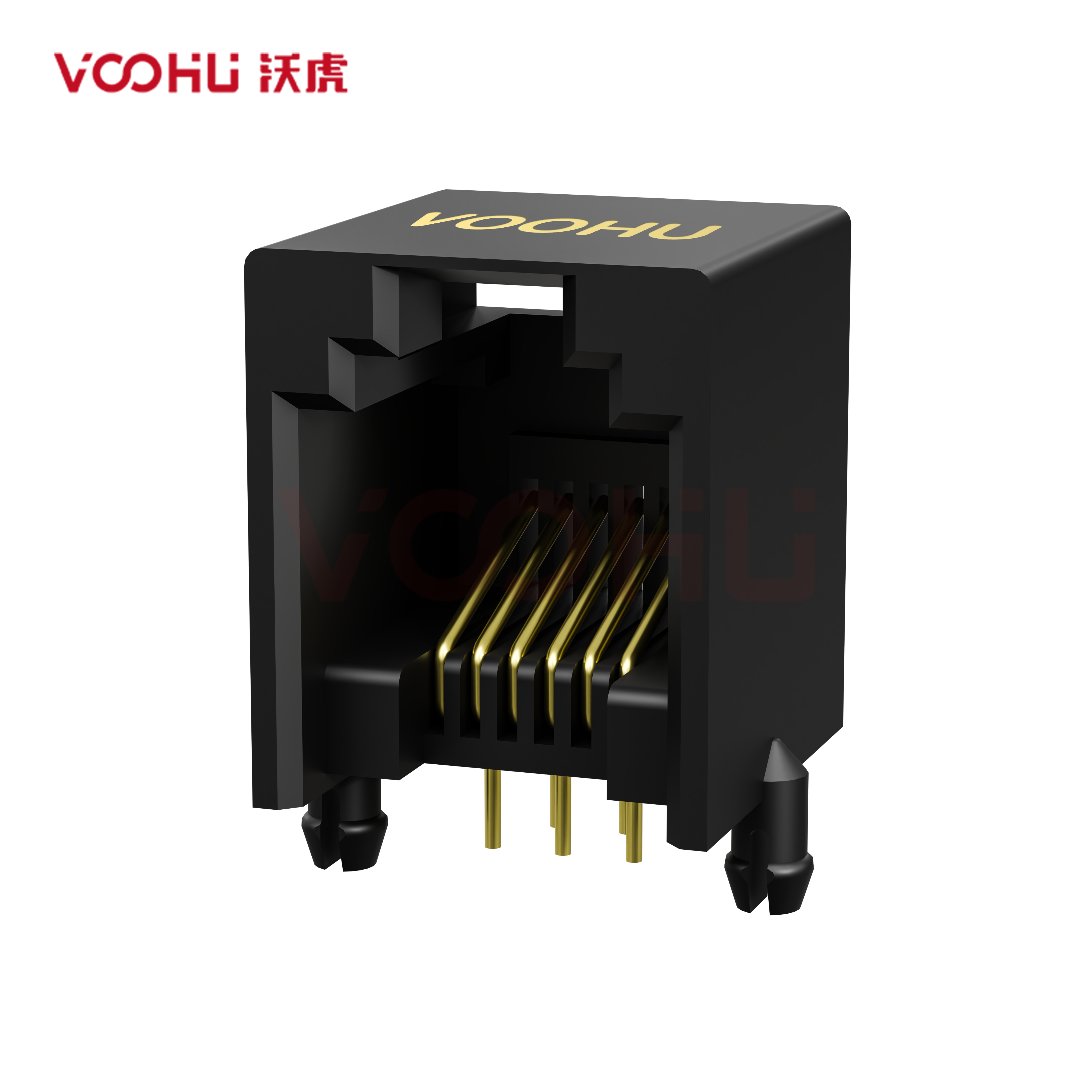 SYT55231166IWA1DY1006 1*1 6P6C 90° Tab Up  NO LED  RJ11