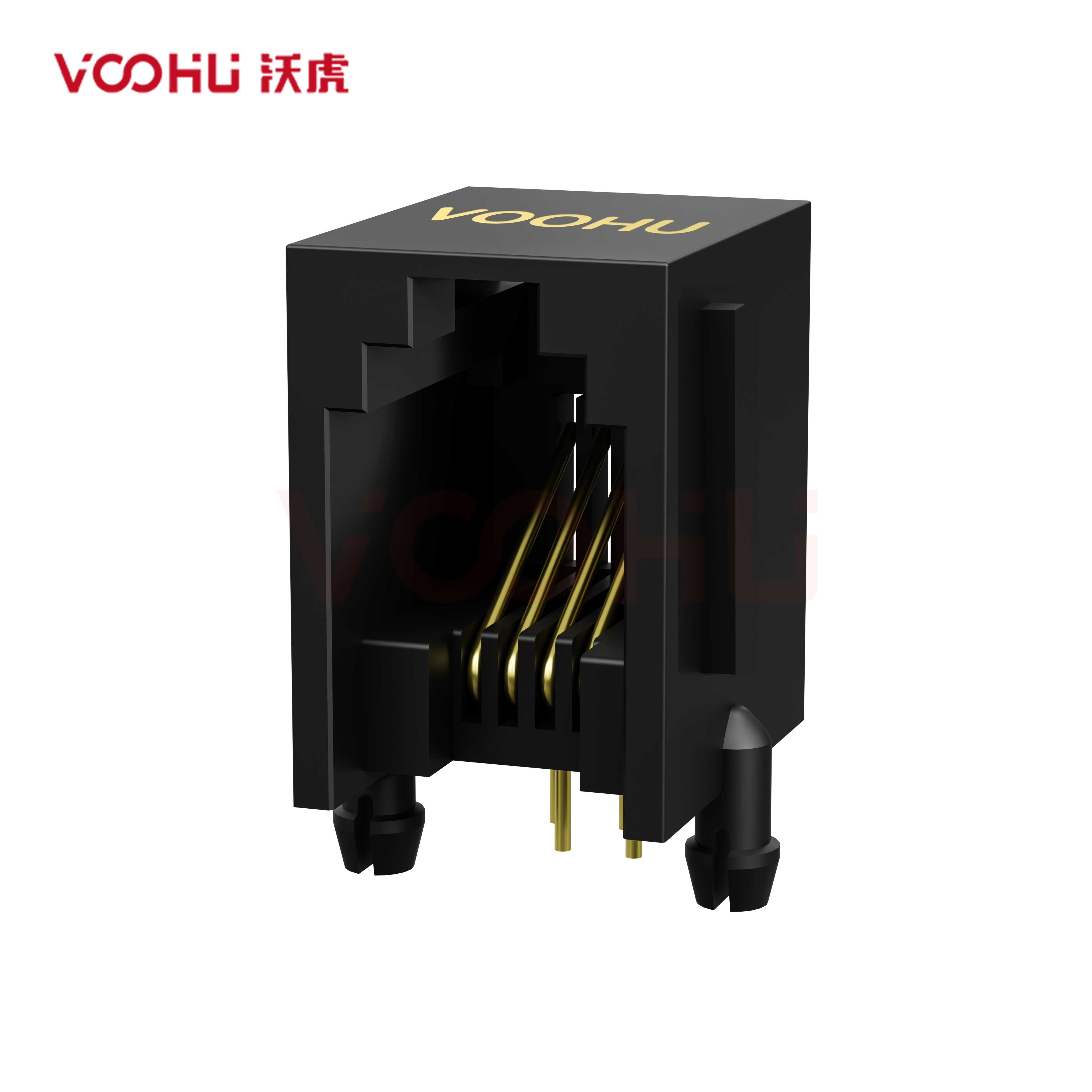 SYT5523E1144IWA1DY1006 90°  1*1  4P4C Tab Up NO LED  RJ11