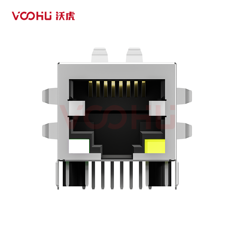 SYT111Q070FF5A1D  90&deg;  1*1  Tab Down  LED GO/Y 100/1000BASE  DIP RJ45