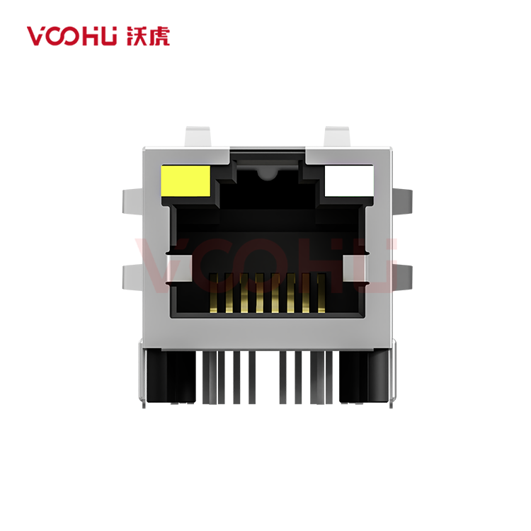 SYT411Q199DE1A1DP(POE+)  90&deg;  1*1  Tab Up 100/1000BASE POE 720mA LED Y/GY DIP RJ45