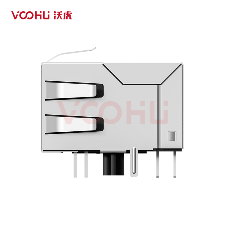SYT111Q070FF5A1D  90&deg;  1*1  Tab Down  LED GO/Y 100/1000BASE  DIP RJ45