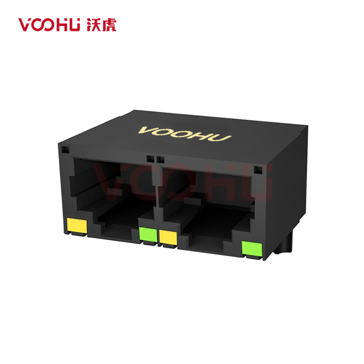 SYT112Q106JB1A1D  90&deg;  1*2  Tab Down 100/1000BASE LED Y/G DIP RJ45