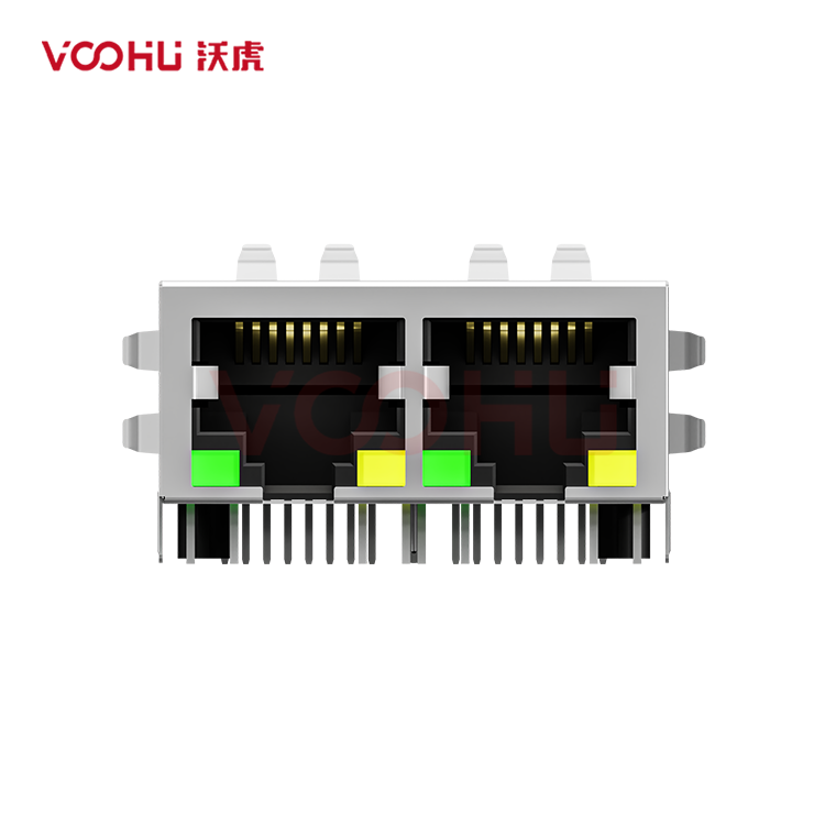SYT112B002DB2A1D3MZB  90&deg; side insertion  1*2  Tab DOWN G/Y 10/100M  DIP RJ45
