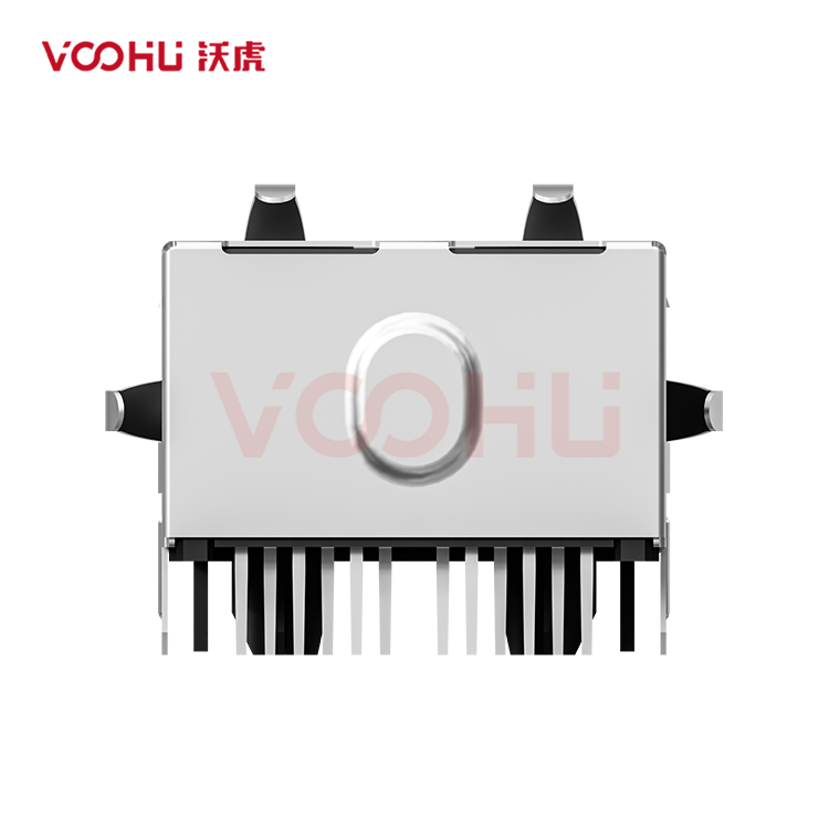 SYT1611Q008FA1A10DB057  90&deg;  1*1 Tab-Down 100/1000BASE LED Y/G DIP RJ45(Low Profile)