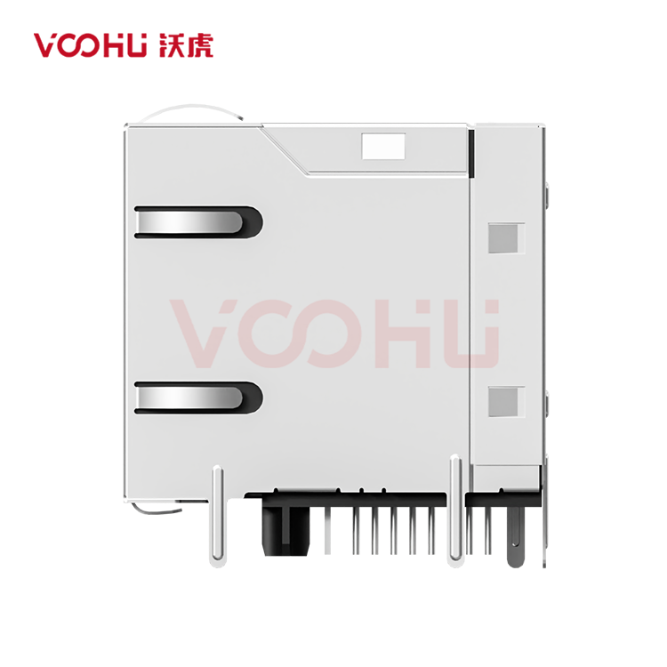SYT24B010DN6A5DVB068  90&deg; side insertion  2*4  Tab Up/Down 10/100M DIP RJ45