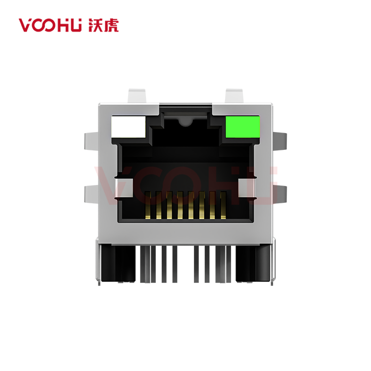 SYT411Q016DF7A1D  90&deg;  1*1  Tab Up 100/1000BASE LED GO/G DIP RJ45