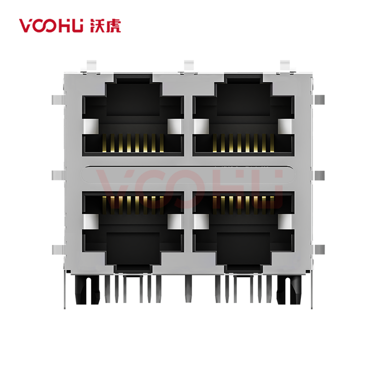 SYT22B102HWA5D068  90° side insertion  2*2  Tab Up/Down 10/100M DIP RJ45