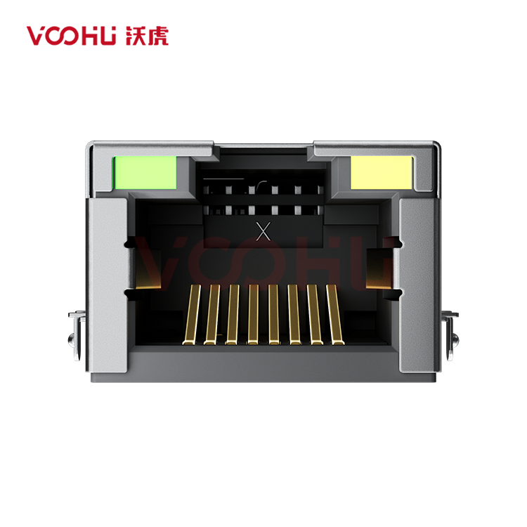 SYT1511Q184CB2W4CBD057  90&deg;  1*1 Tab-Up 100/1000BASE LED G/Y DIP RJ45 (Low Profile)