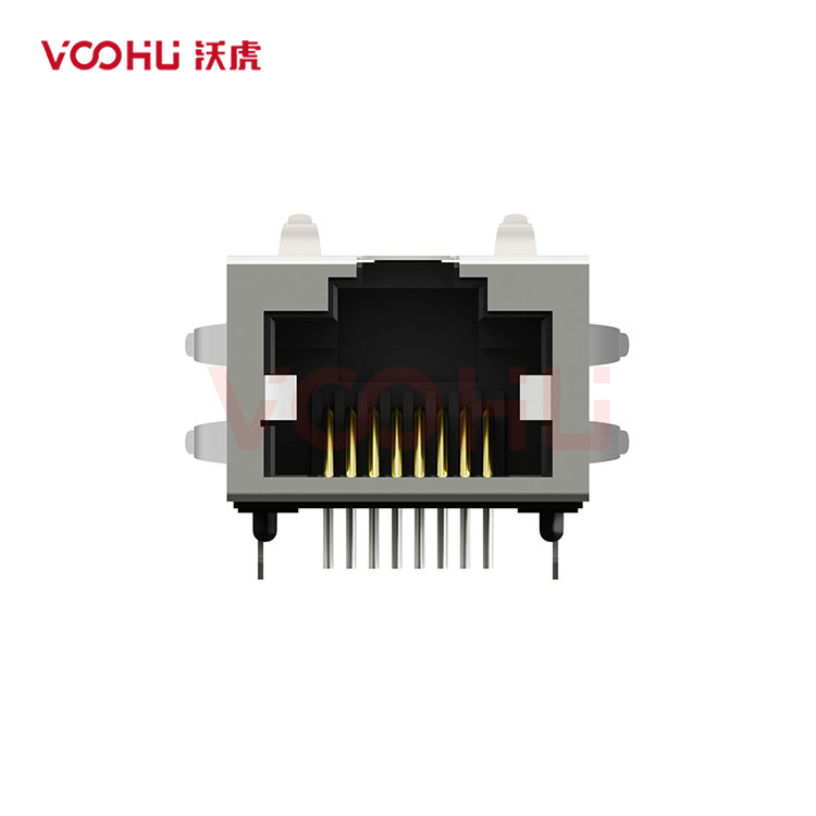 SYT60S1188HWA6DY1008 90&deg; side insertion 1*1 Tab UP 8P8C  NO LED DIP RJ45 (Low Profile)