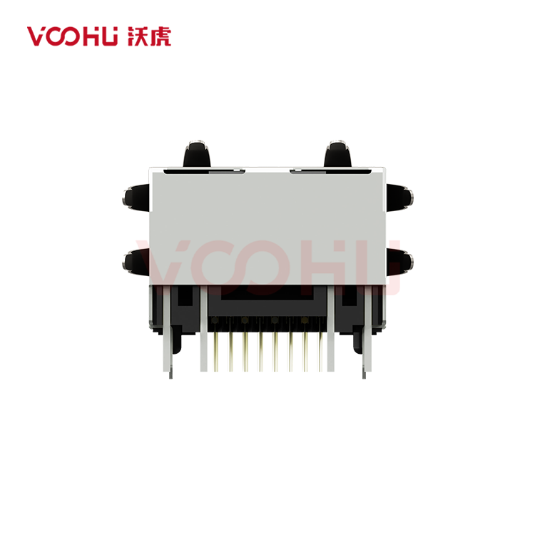 SYT60S1188HWA6DY1008 90&deg; side insertion 1*1 Tab UP 8P8C  NO LED DIP RJ45 (Low Profile)
