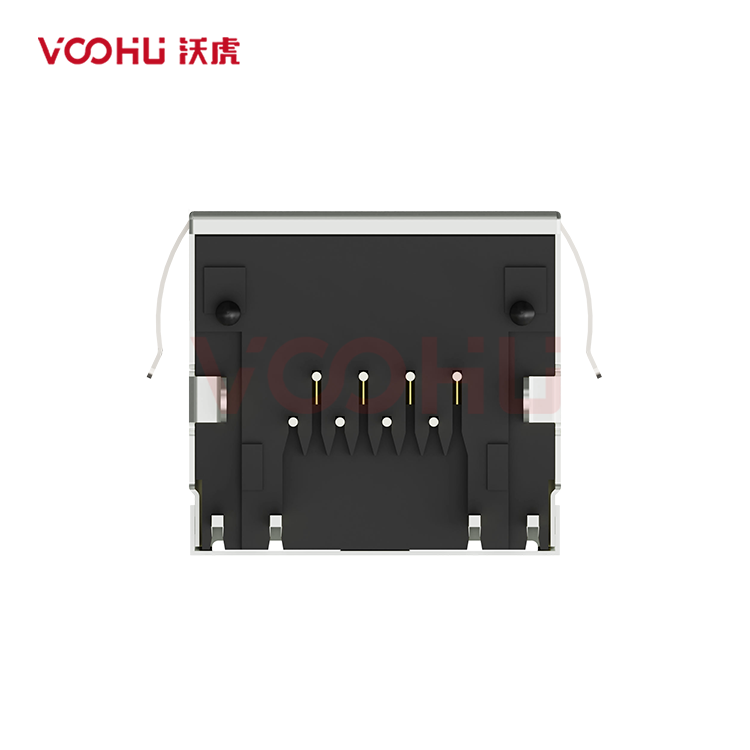 SYT60S1188HWA6DY1008 90&deg; side insertion 1*1 Tab UP 8P8C  NO LED DIP RJ45 (Low Profile)