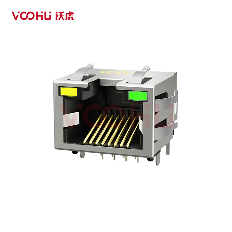 SYT60S1188DB1A6DY1008  90° side insertion 1*1  Tab UP LED Y/G DIP RJ45