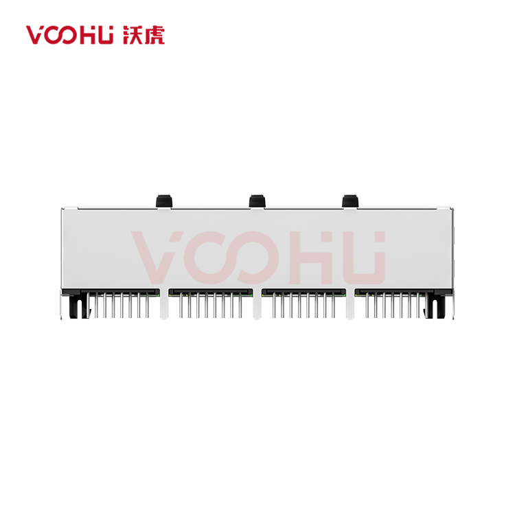 SYT59211488DB1A1D3Y1006 90&deg; side insertion 1*4 8P8C Tab Down LED Y/G Shield Tabs DIP RJ45