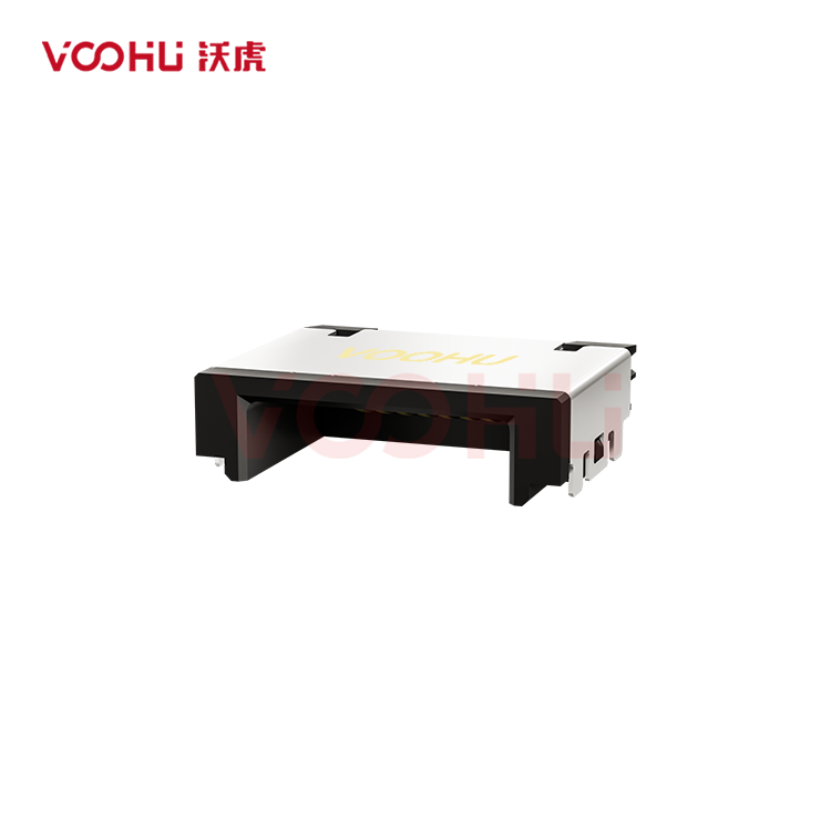 SYTCB371188GWA6DB1075  90° side insertion 1*1  NO LED DIP Half RJ45 Offset Connector