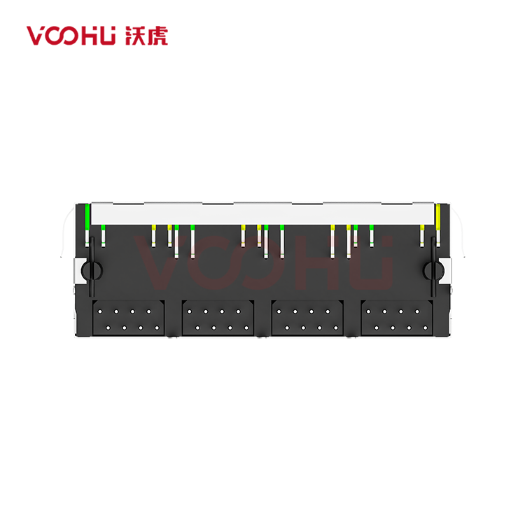 SYT59211488DB1A1D3Y1006 90&deg; side insertion 1*4 8P8C Tab Down LED Y/G Shield Tabs DIP RJ45