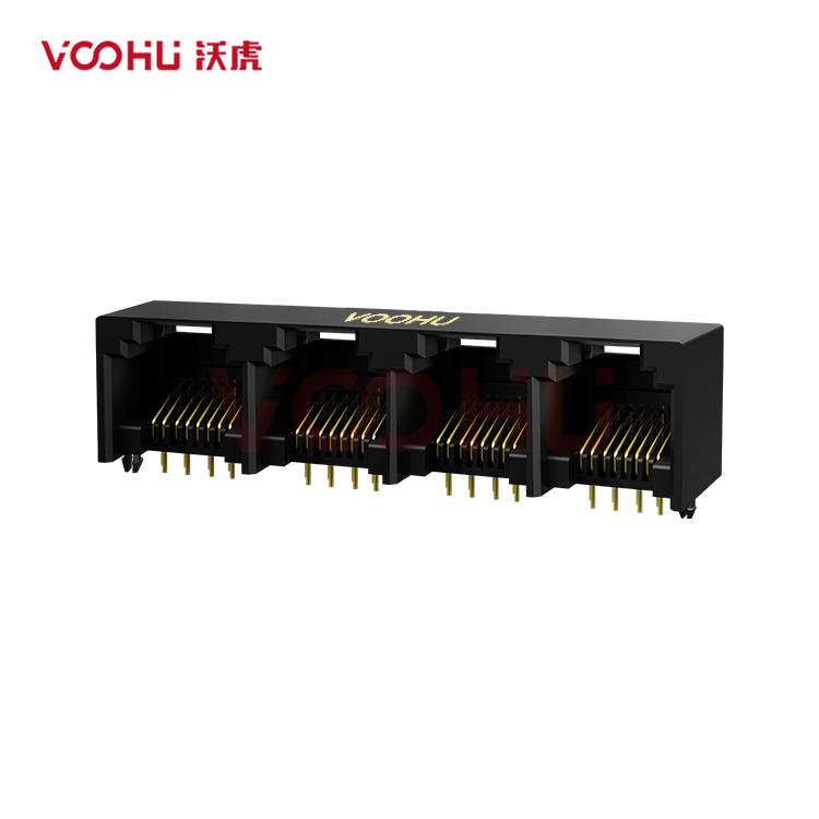 SYT55211488IWA1DY1006 1*4 8P8C 90&deg; Tab Up  NO LED  RJ11