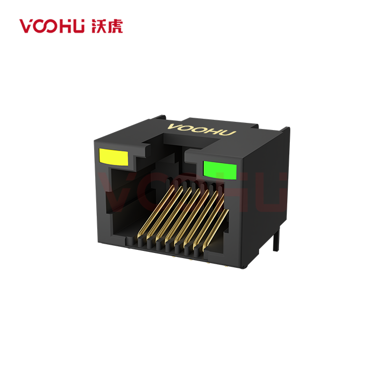 SYT60S1188JB1A6DY1008  90° side insertion 1*1 Tab UP LED Y/G  DIP  RJ45(Low Profile)
