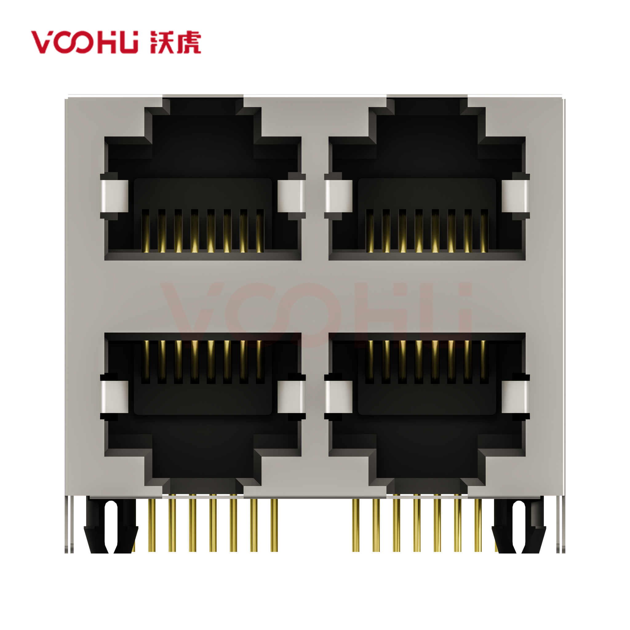 SYT59212288GWA1DY1E022  90&deg; side insertion 2*2 Tab UP/Down  DIP RJ45