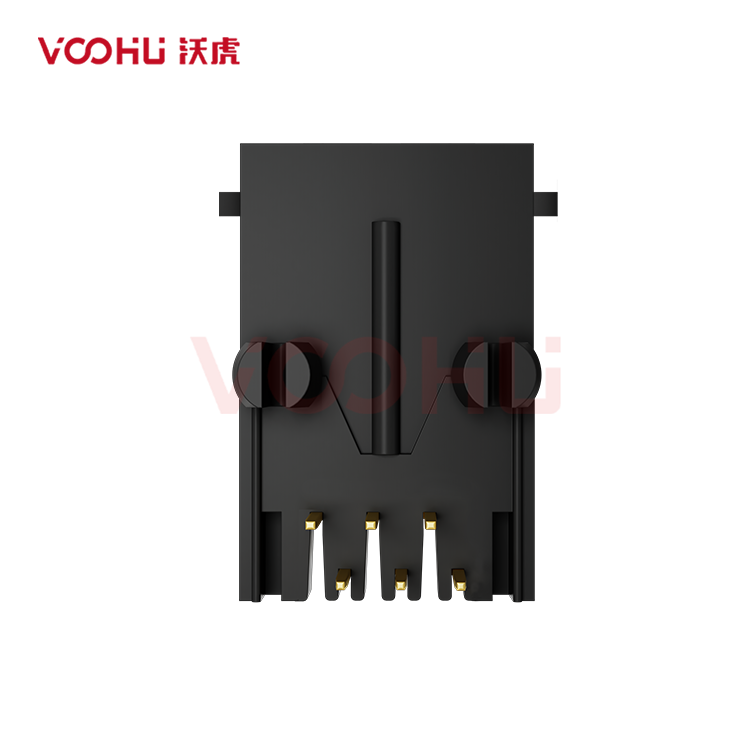SYT5721E1166IWA1DB1006  90&deg; 1*1  6P6C Tab Down all plastic NO LED  RJ11