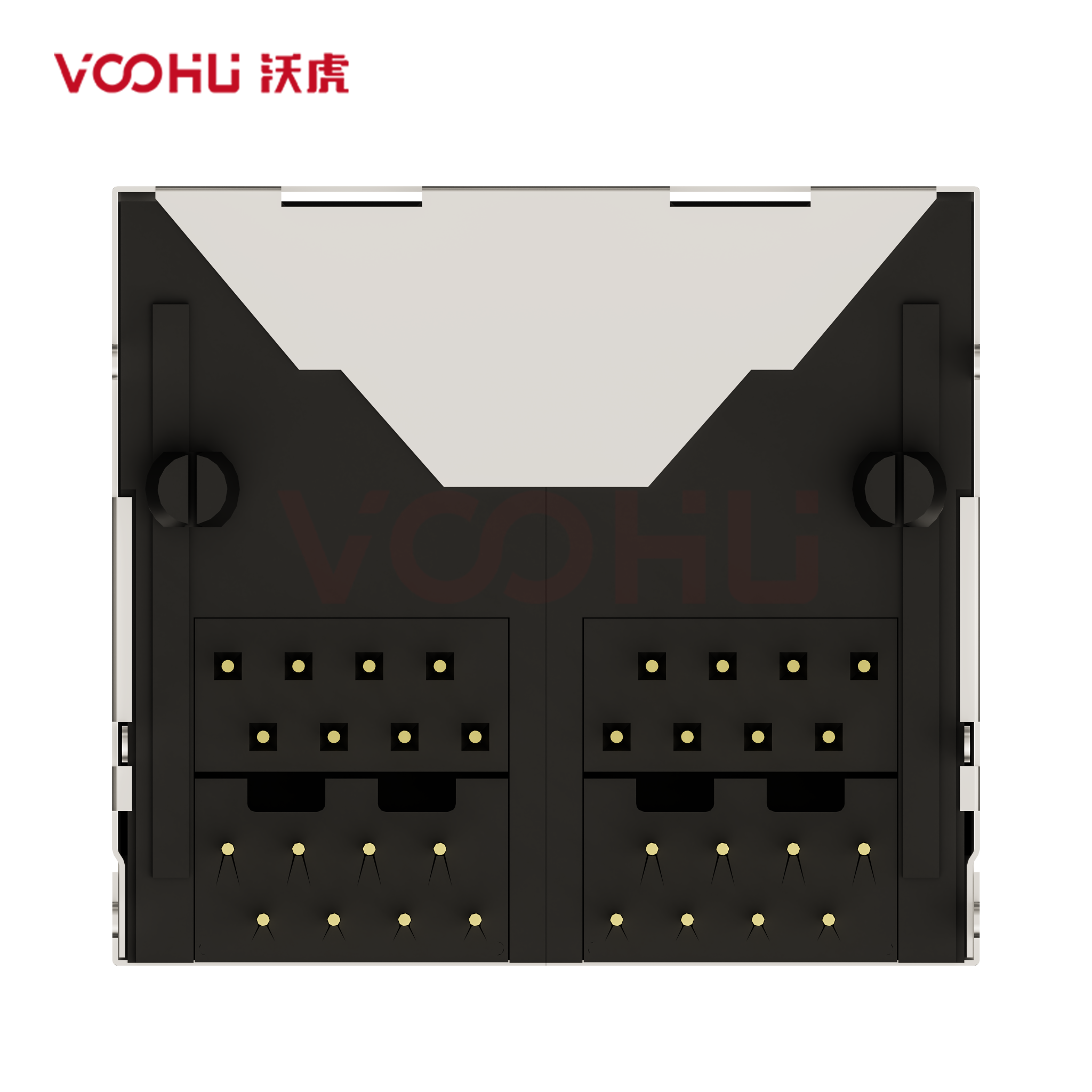 SYT59212288GWA1DY1E022  90&deg; side insertion 2*2 Tab UP/Down  DIP RJ45