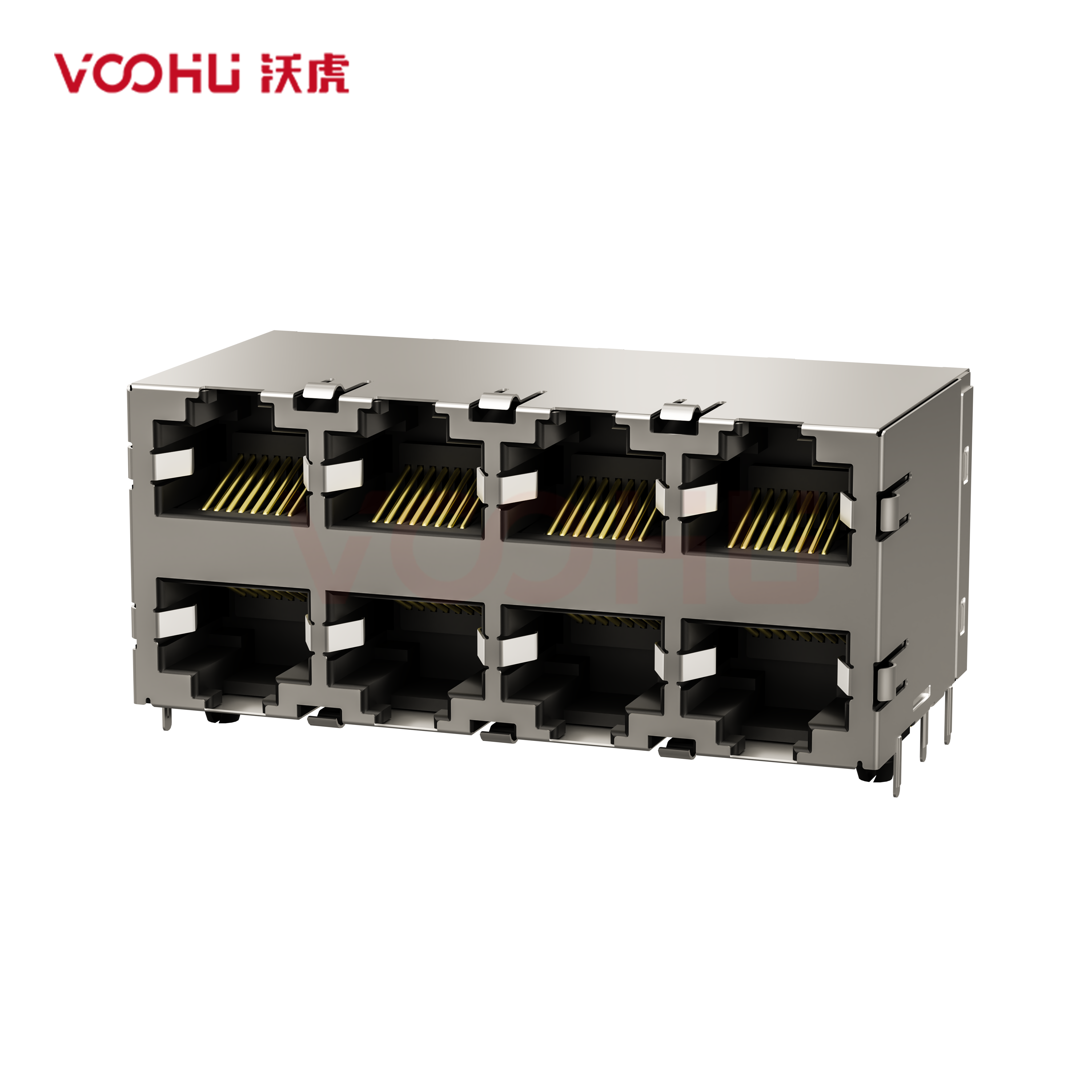 SYT59212488HWA1DY1A127  90° side insertion 2*4  Tab UP/Down NO LED DIP RJ45
