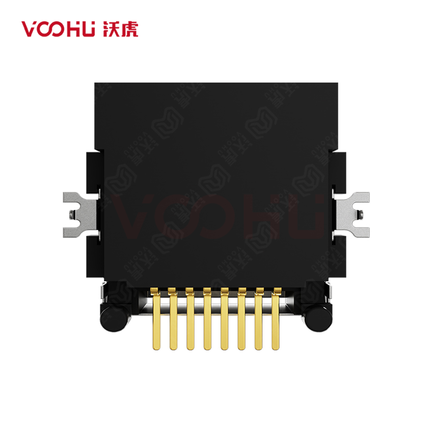 SYTCB801188GWA6SB1133  90&deg; side insertion 1*1 Tab Up SMT RJ45 Offset Connector