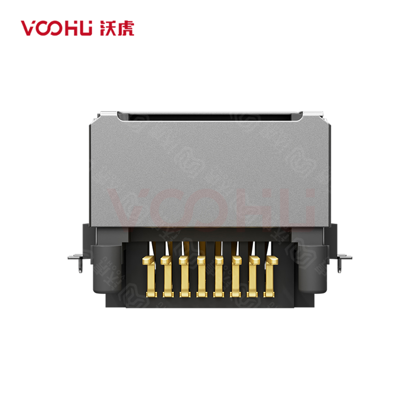 SYTCB801188GWA6SB1133  90&deg; side insertion 1*1 Tab Up SMT RJ45 Offset Connector