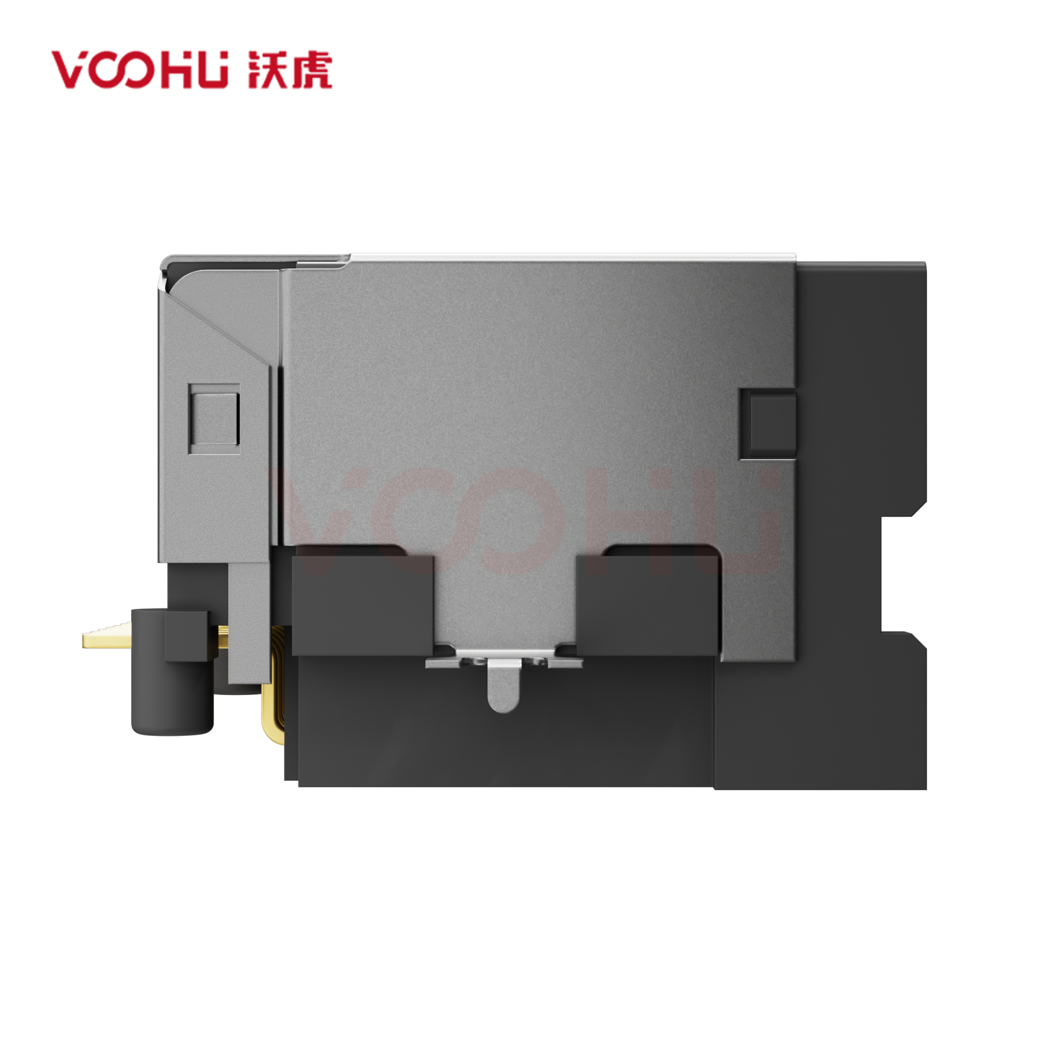 SYTCB801188GWA6SB1133  90&deg; side insertion 1*1 Tab Up SMT RJ45 Offset Connector