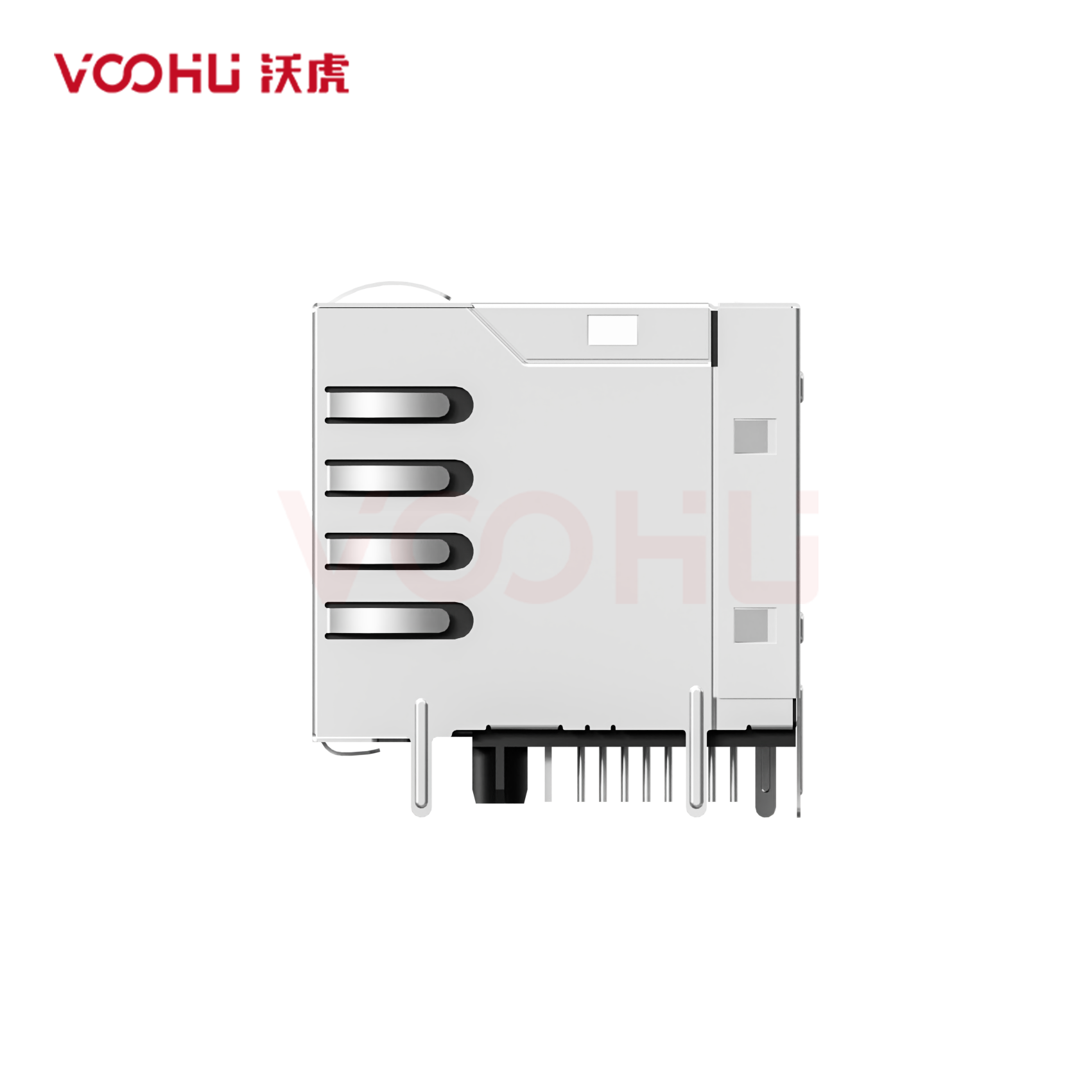 SYT21Q042DG1A2D057  90&deg;  2*1  Tab-Up/Down 100/1000BASE LED GY/GY DIP RJ45