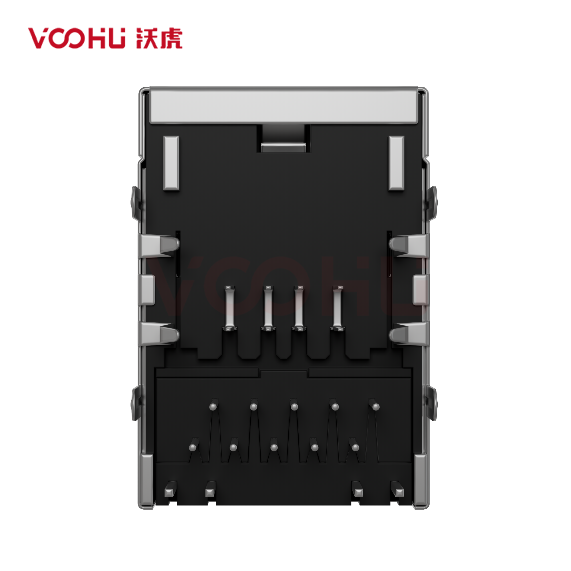 SYT711Q009AE3RWD080  90&deg; 1*1 Tab UP LED G/GY DIP 1000BASE RJ45+Dual USB2.0