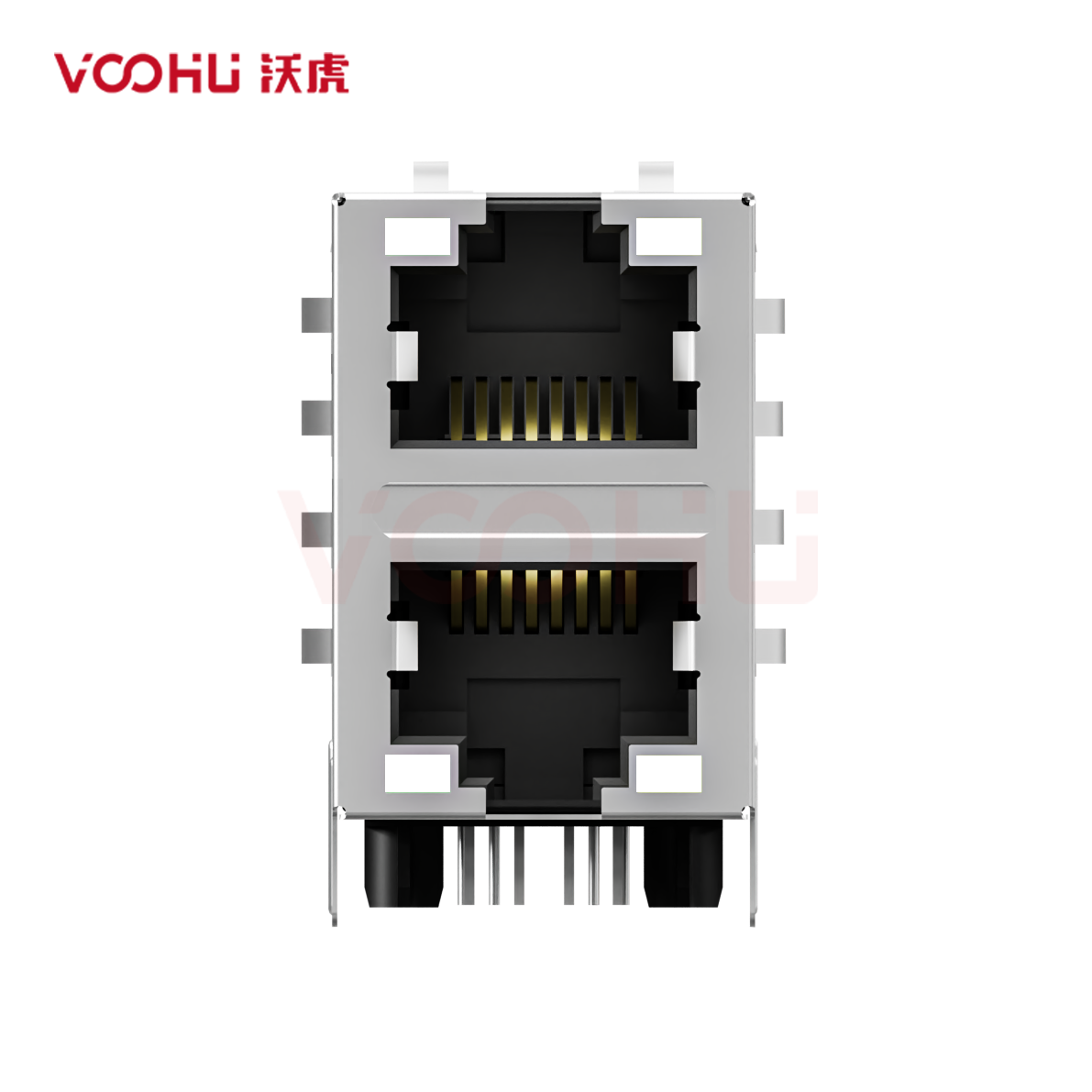 SYT21Q042DG1A2D057  90&deg;  2*1  Tab-Up/Down 100/1000BASE LED GY/GY DIP RJ45