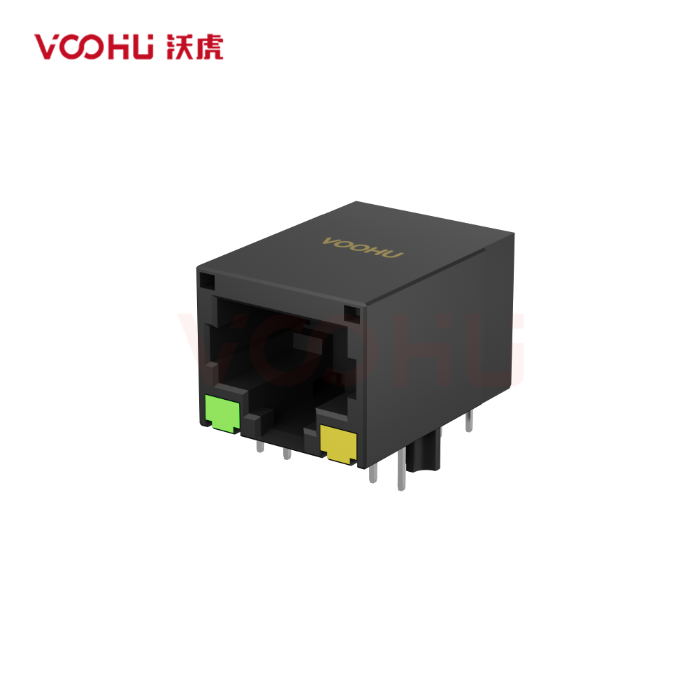 SYT111B178JB2A1DDJP 90° side entry 1*1 opening downward 10/100BASE G/Y DIP RJ45