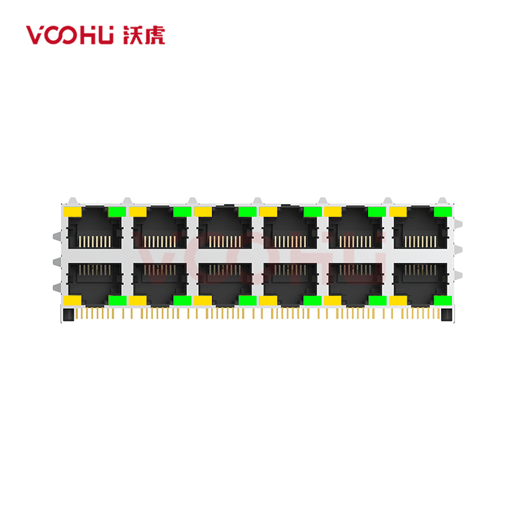 SYT59212688DB1A1DB4C048Short body 90° side insertion 2*6 Tab UP/Down Y/G DIP RJ45