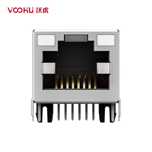 SYT211Q066CG1A4D  90&deg;  1*1  Tab Up 100/1000BASE LED GY/GY DIP RJ45