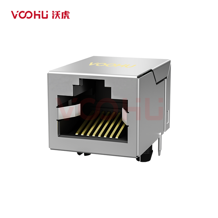 SYT311B075GWA4DN  90° side insertion  1*1 Tab UP  10/100M  DIP RJ45