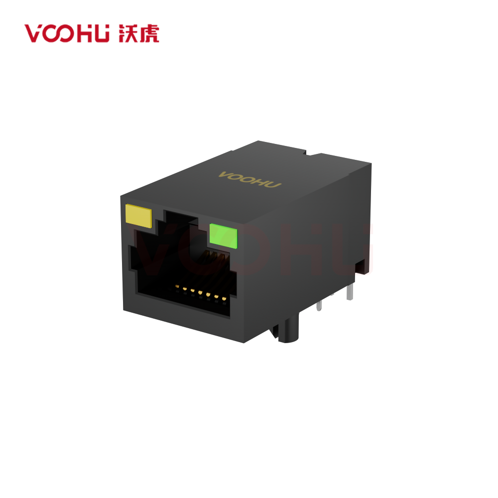 SYT311B002JB1A4DMZN  90° side insertion  1*1 Tab UP  Y/G 10/100M DIP RJ45