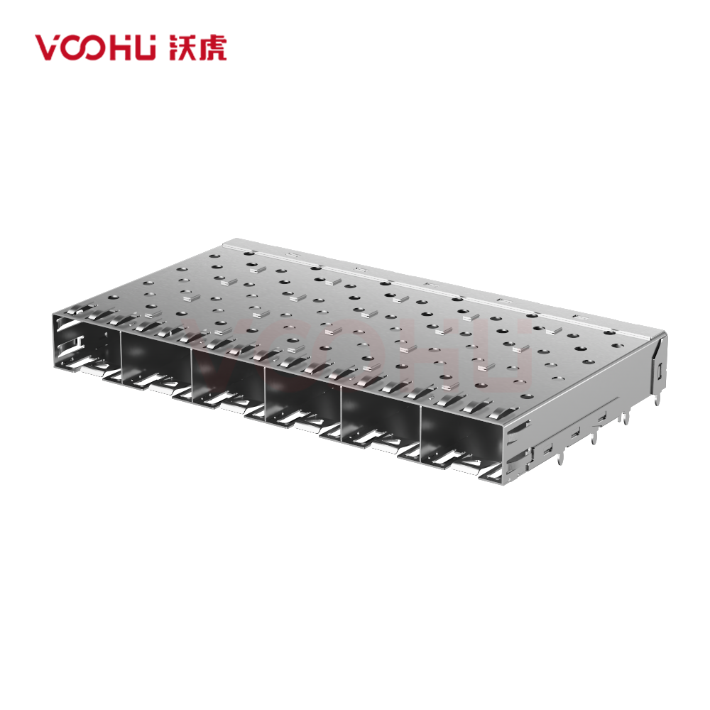 WHSFP01416W009 SFP 1×6 5G Cage Press-Fit Ni 30U Fiber Optic cages