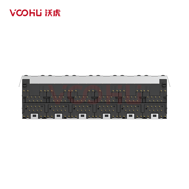 SYT26Q248DB2A5DP068  90&deg;  2*6  Tab-Up/Down 100/1000BASE LED G/Y POE 720mA DIP RJ45