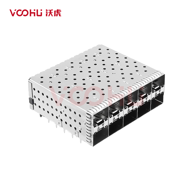 WHSFP15825F014 SFP+ 2×5 10G Press-Fit Cage+Connector Connector Gold Plated30U Fiber Optic cages