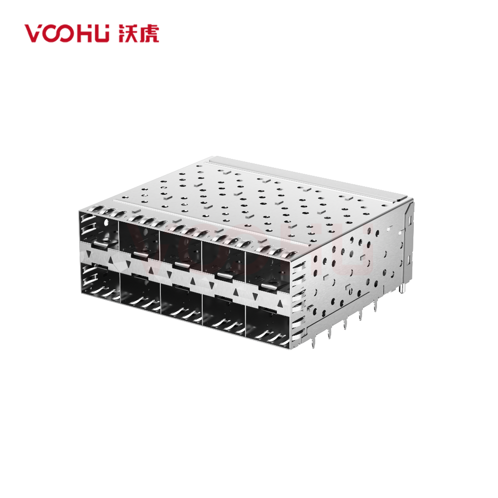 WHSFP05825F009 SFP 2×5 5G Cage+Connector Connector Gold Plated30U Ni 30U Fiber Optic cages