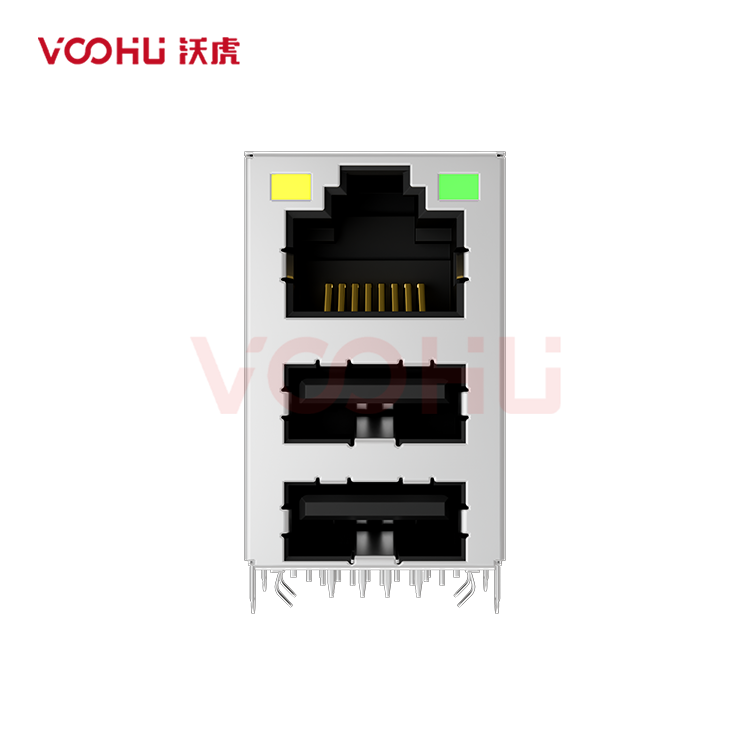 SYT711Q070AA1W2D057   90&deg;  1*1 Tab UP LED Y/G DIP 1000BASE RJ45+Dual USB3.0