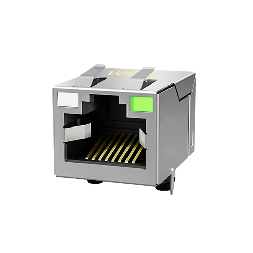 SYT211B035DF7A7DDBT6B009 90° 1*1 Tab Up 8P8C CAT6A LED（GO/G）