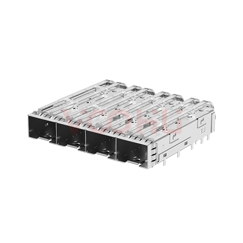 WH81-114-Y0017-1 1*4 Press-fit SFP+ Fiber Optic Cage With light guide column
