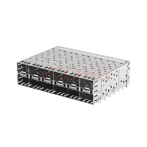 WHSFP06326F001 (Low height) SFP 2&times;6 5G Cage+Connector Connector Gold Plated30U Ni 50U Fiber Optic cages