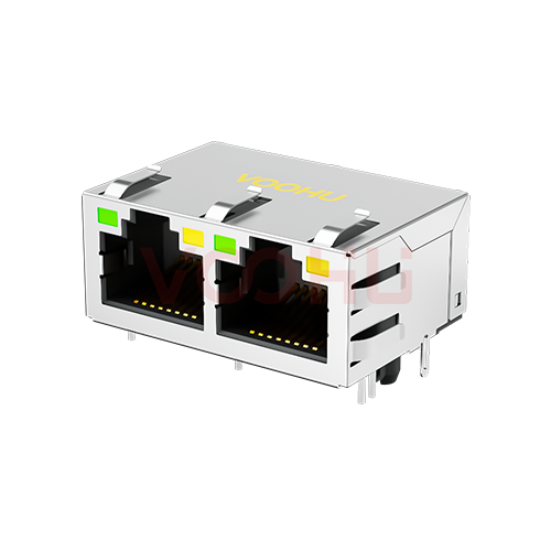 SYT212B016FD2A4D  90&deg; side insertion  1*2  Tab Up  LED G/Y 10/100M  DIP RJ45