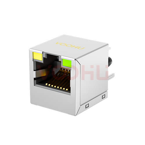 SYT511B048AA1A8D 180&deg; vertical 1*1 Tab UP 10/100M LED Y/G  DIP RJ45