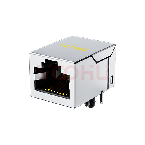 SYT211B002GWA4D 90&deg; side insertion 1*1 Tab UP 10/100M NO LED DIP RJ45