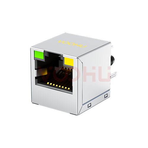 SYT511Q070AB2A8D 180&deg; vertical 1*1 Tab UP 100/1000M  LED G/Y DIP RJ45